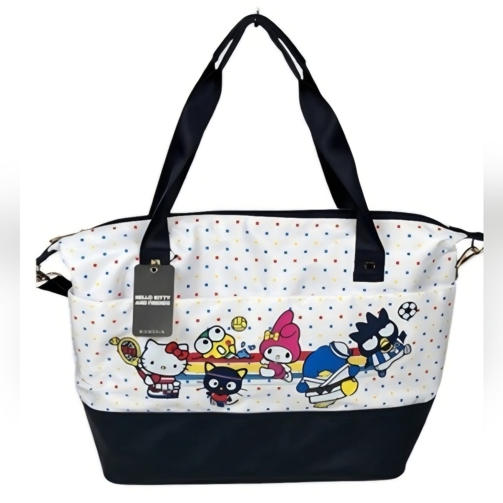 Sanrio Hello Kitty & Friends Weekender Duffle Bag Polka Dot Travel Gym NWOT